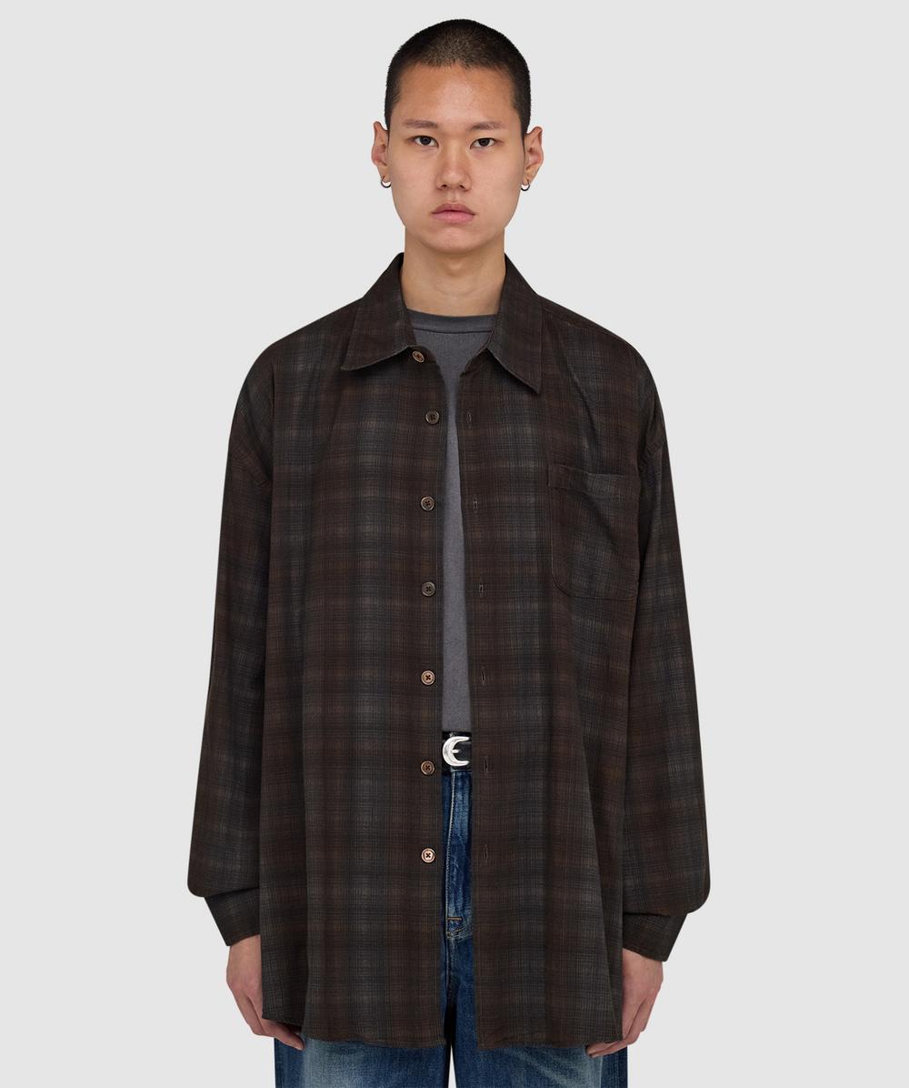 Our Legacy Men's Brown Borrowed Shirt (More Check Print - 52) - Size 52