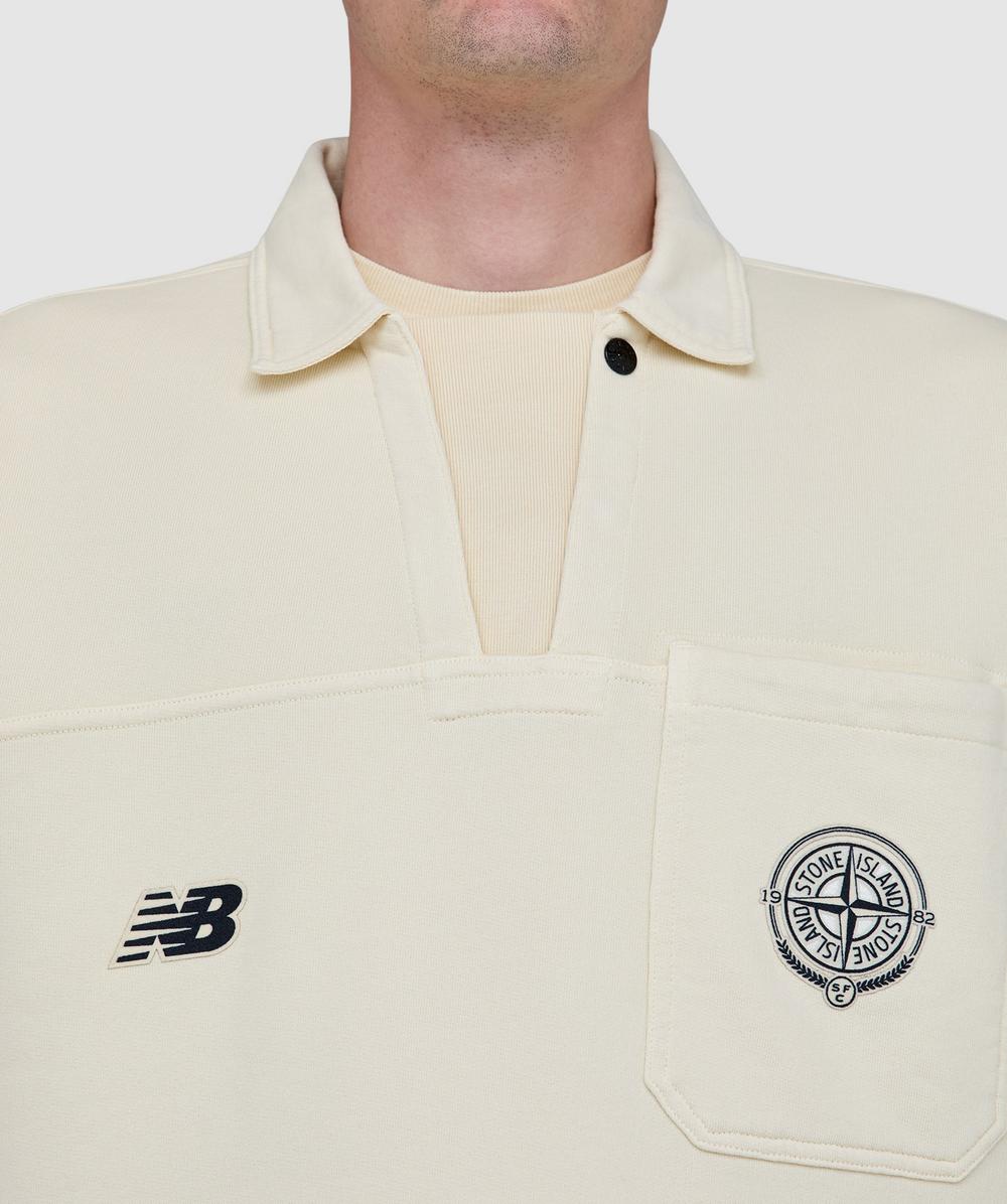 Stone Island x New Balance polo shirt | WHITE | SEVENSTORE