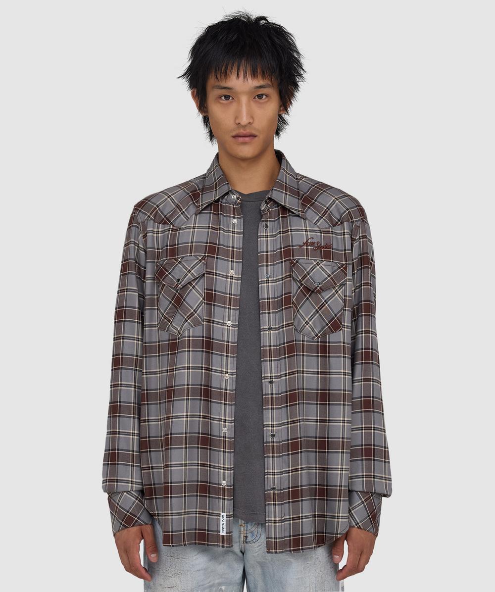 Acne Studios , Casual Shirts, Male, Multicolor, M, Flannel Check Button-Up Shirt - Image 3