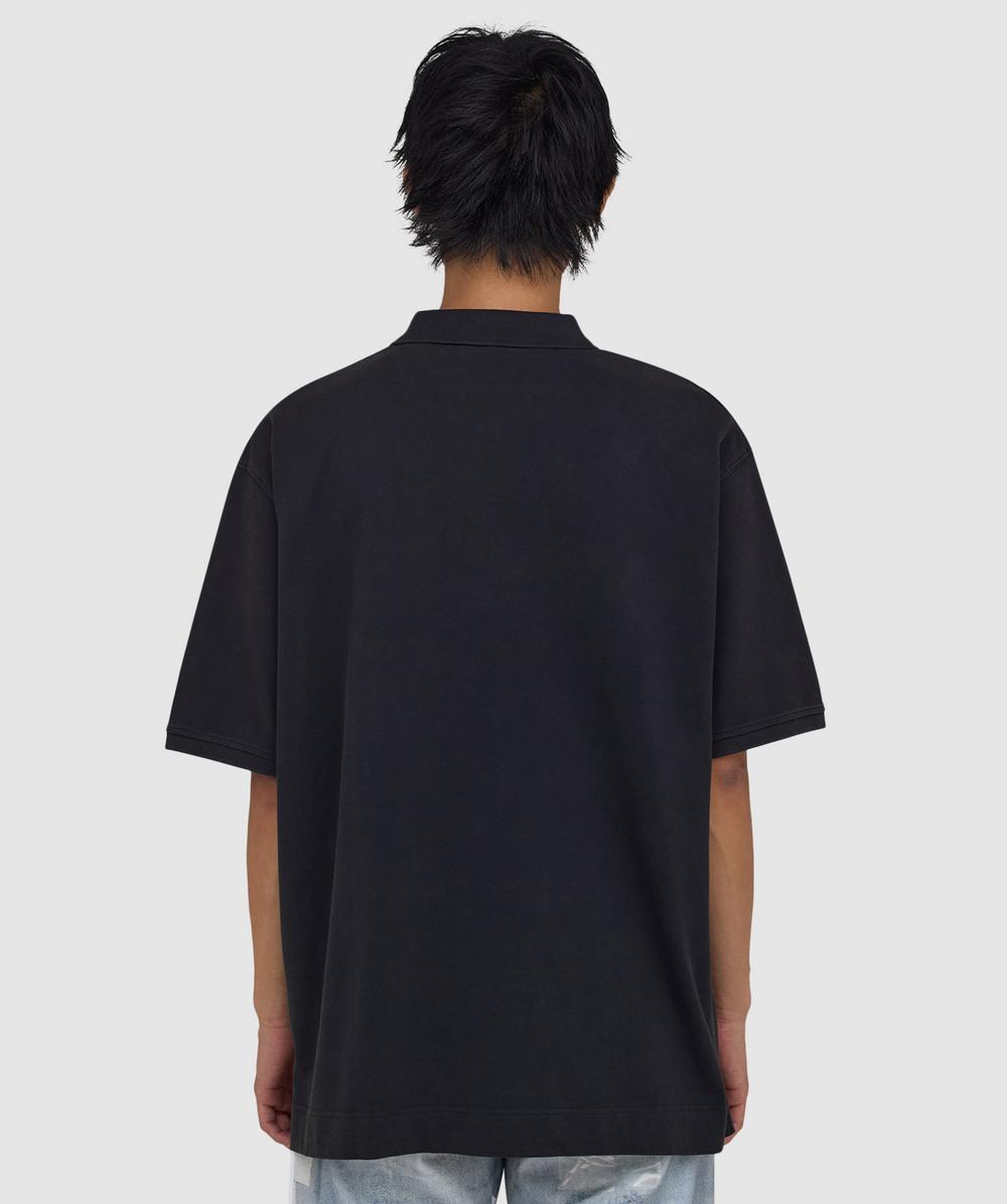 Acne Studios Washed logo polo shirt | BLACK | SEVENSTORE