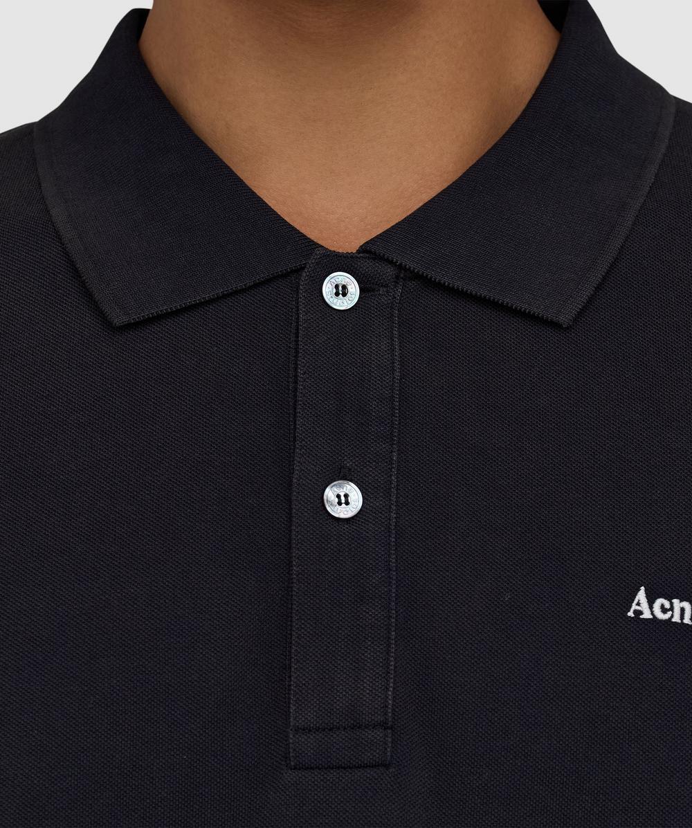 Acne Studios Washed logo polo shirt | BLACK | SEVENSTORE