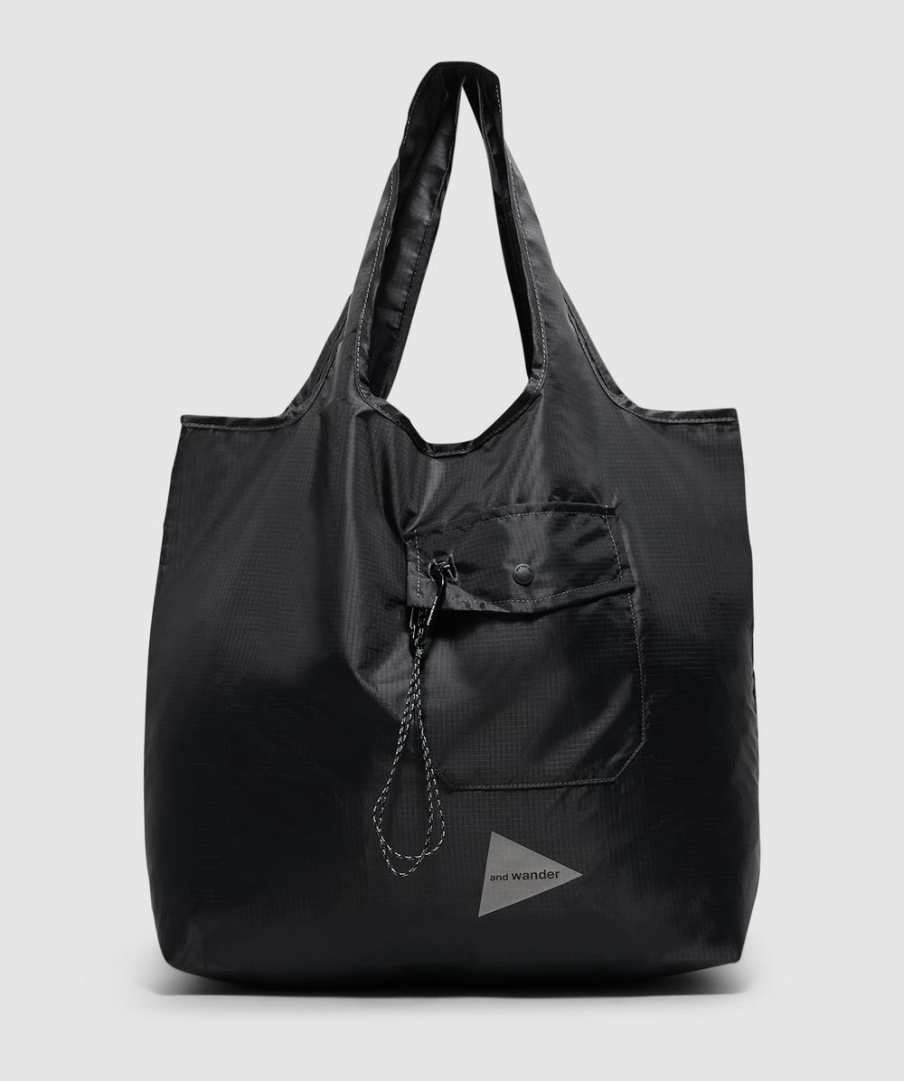 And Wander Crispy Rib Pocket Bag In Black