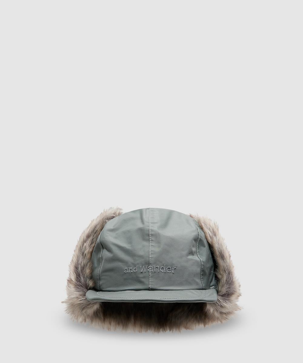 And Wander Rainproof Ear Flap Cap In Grey