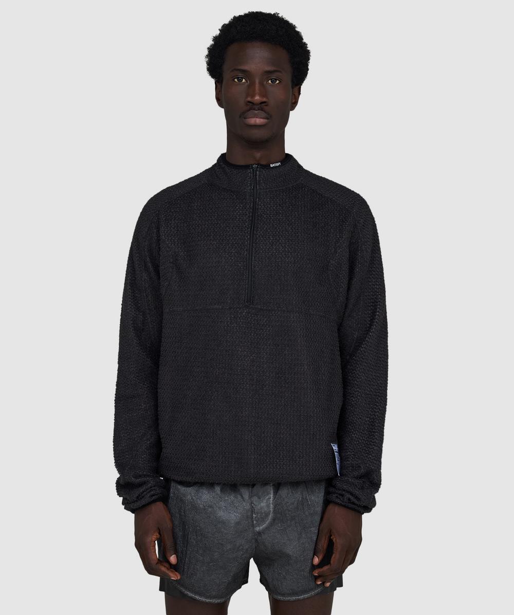Satisfy Fuzzfleece Ad Half Zip Sweater In Black