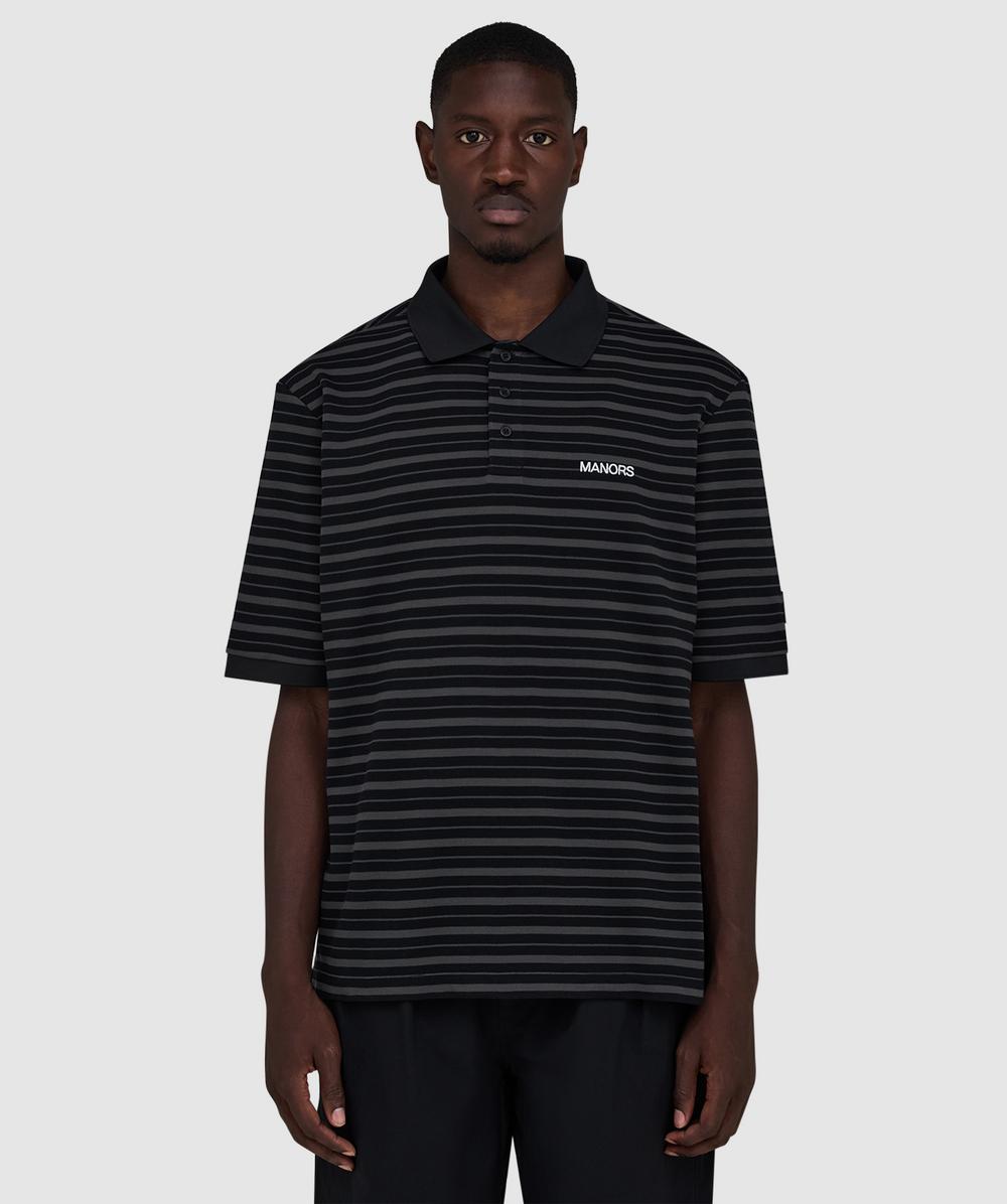 Manors Goat Pique Polo Shirt In Black