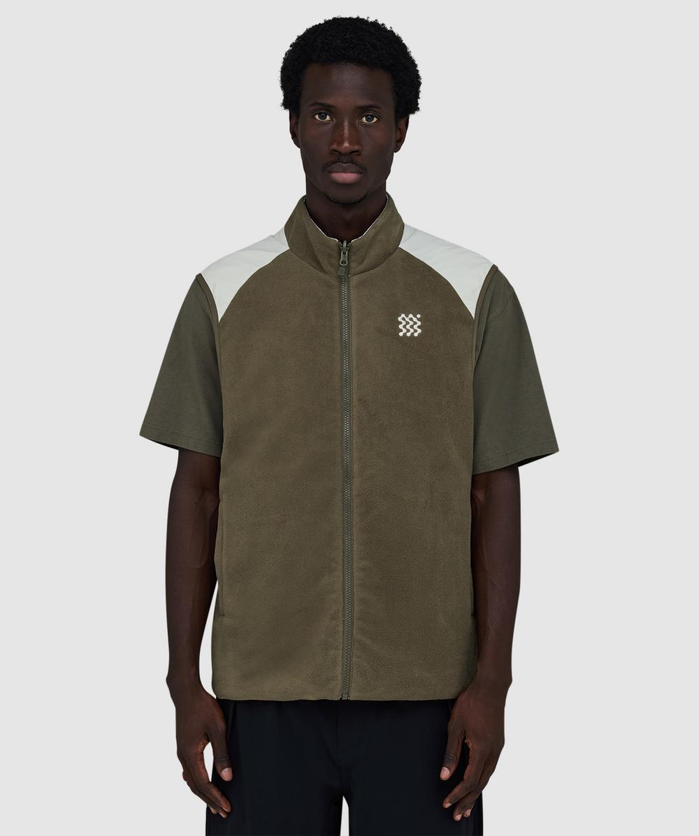 Manors Reversible Polartec Gilet In Green