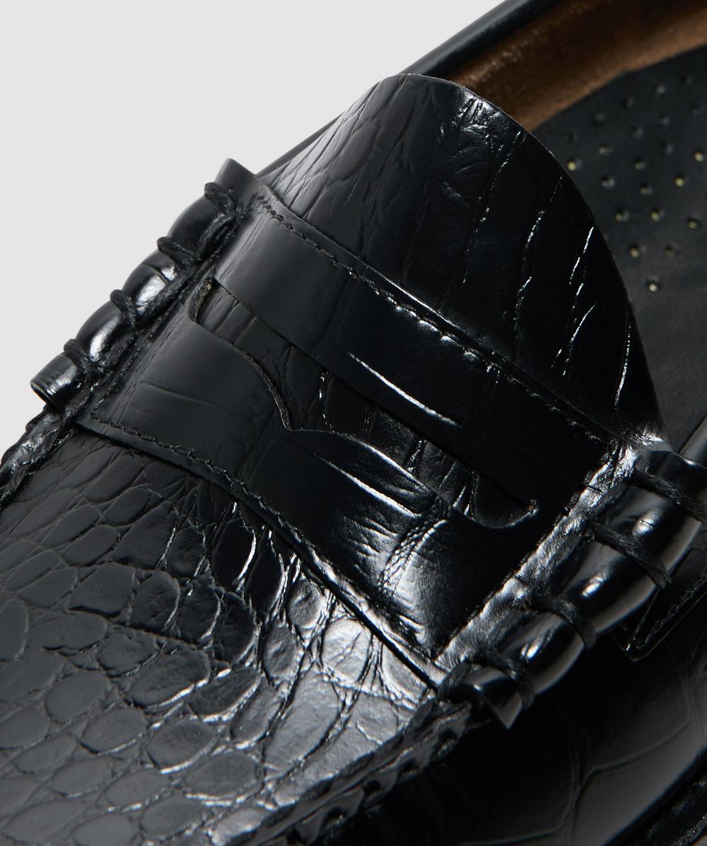 G.H. Bass Weejun heritage larson exotic loafer | CROCODILE BLACK