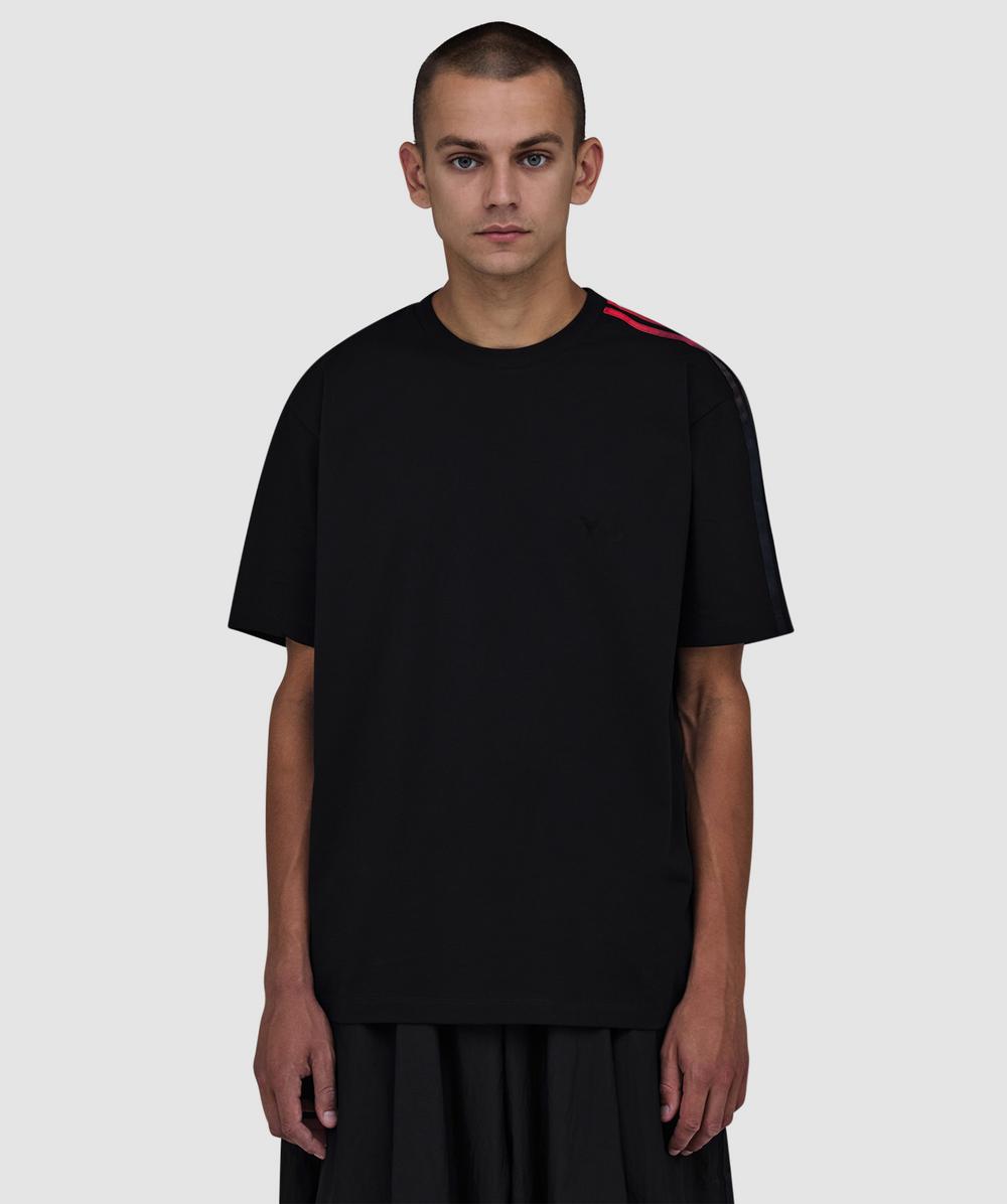 Y-3 Gradient-stripe Logo-print T-shirt In Black