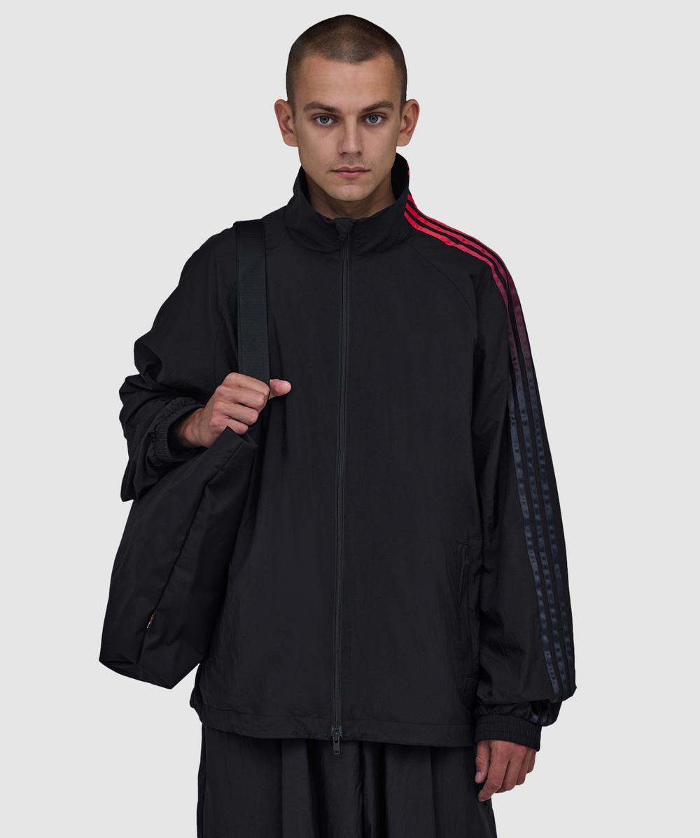 Y-3 Gradient Three Stripe Track Jacket In Black