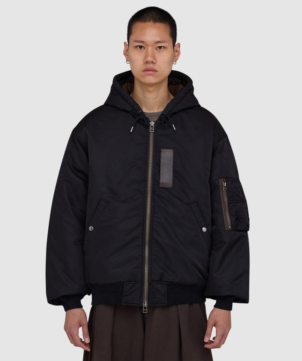 Frizmworks Active Ma-1 Hooded Parka Jacket In Black