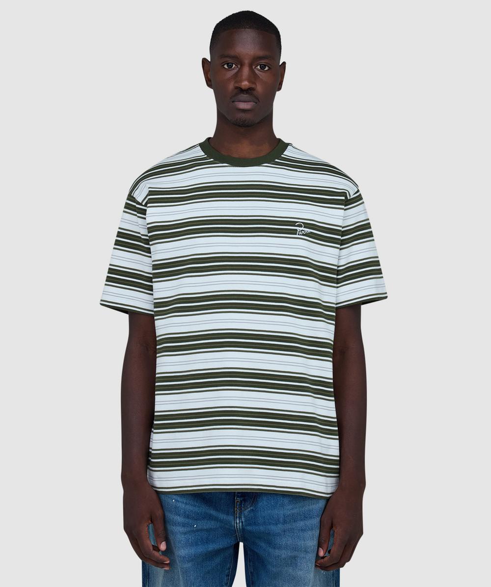 Parra Signature Striped T-shirt In Green