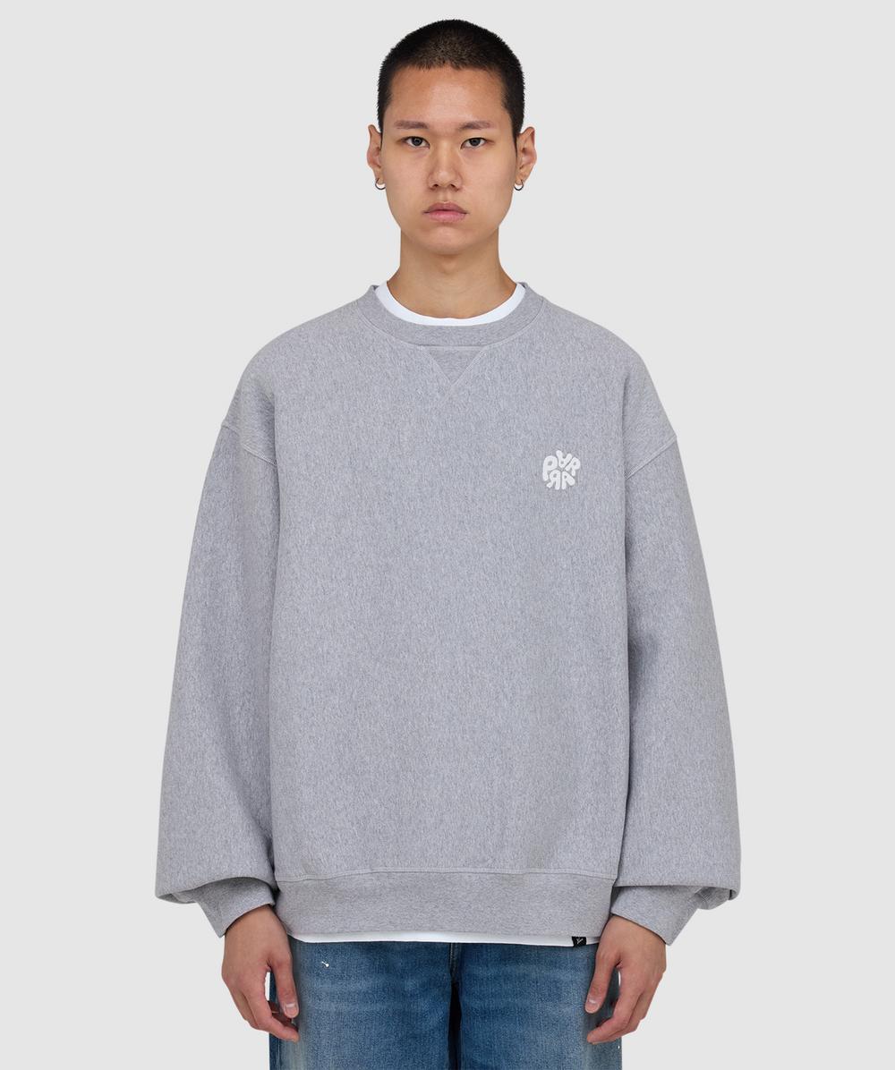 Parra Balloon Logo Cross-grain Sweatshirt In Gray