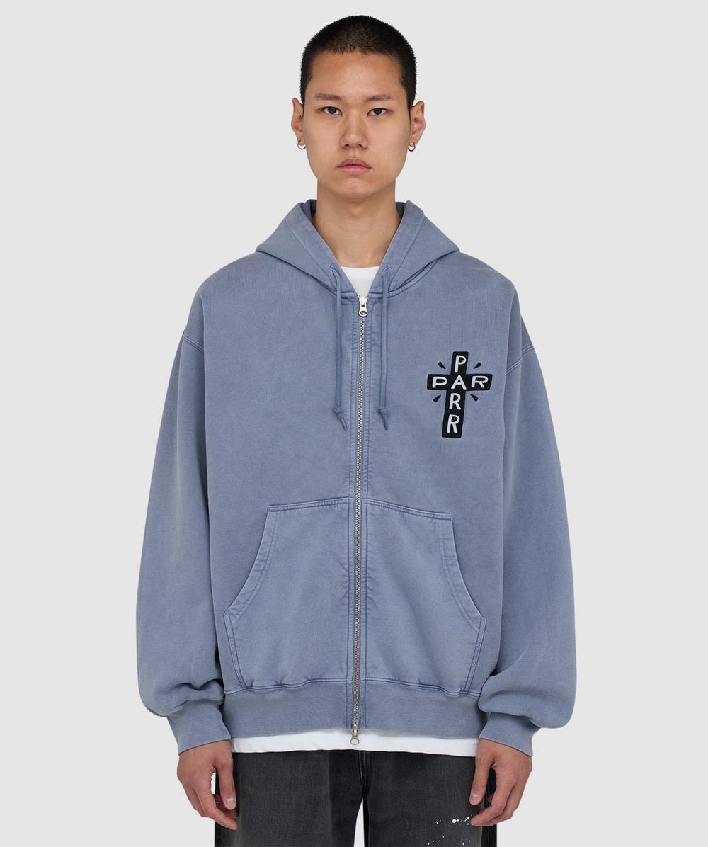 Parra A Cross To Bear Hoodie In Blue