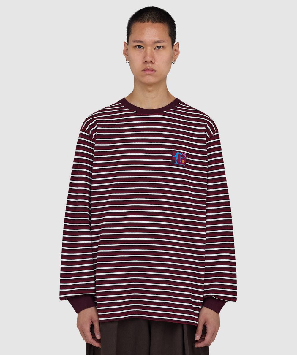 Parra Tripped Stripes Pique T-shirt In Multi