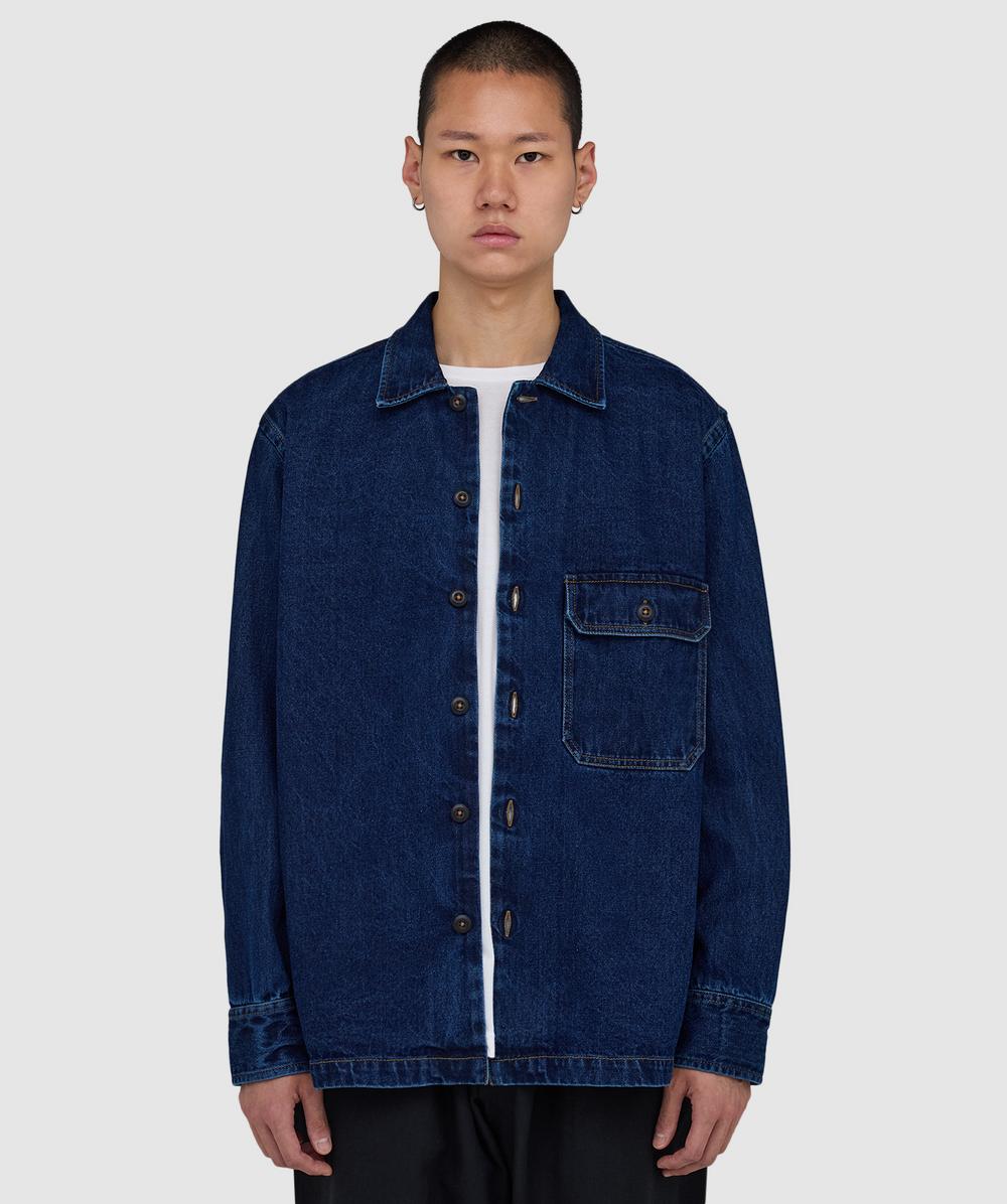 Universal Works Fatigue Shirt In Blue
