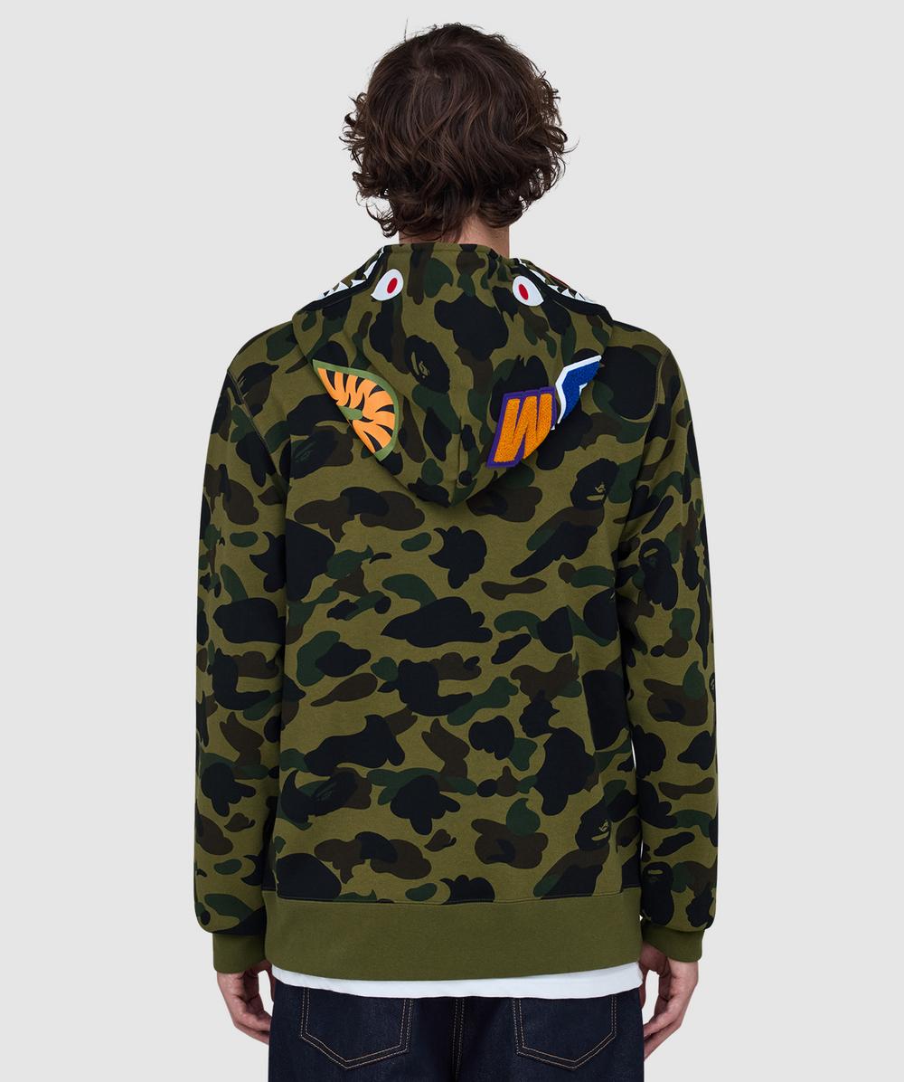 BAPE - A Bathing Ape 1st camo shark full zip hoodie | GREEN