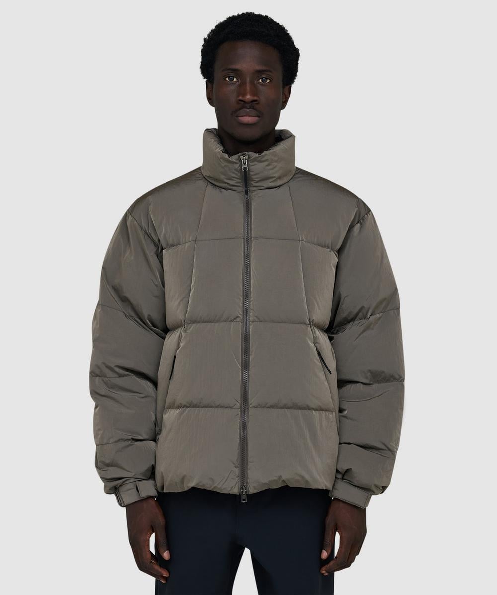 Goldwin Dope Dyed Ripple Nylon Down Jacket In Beige