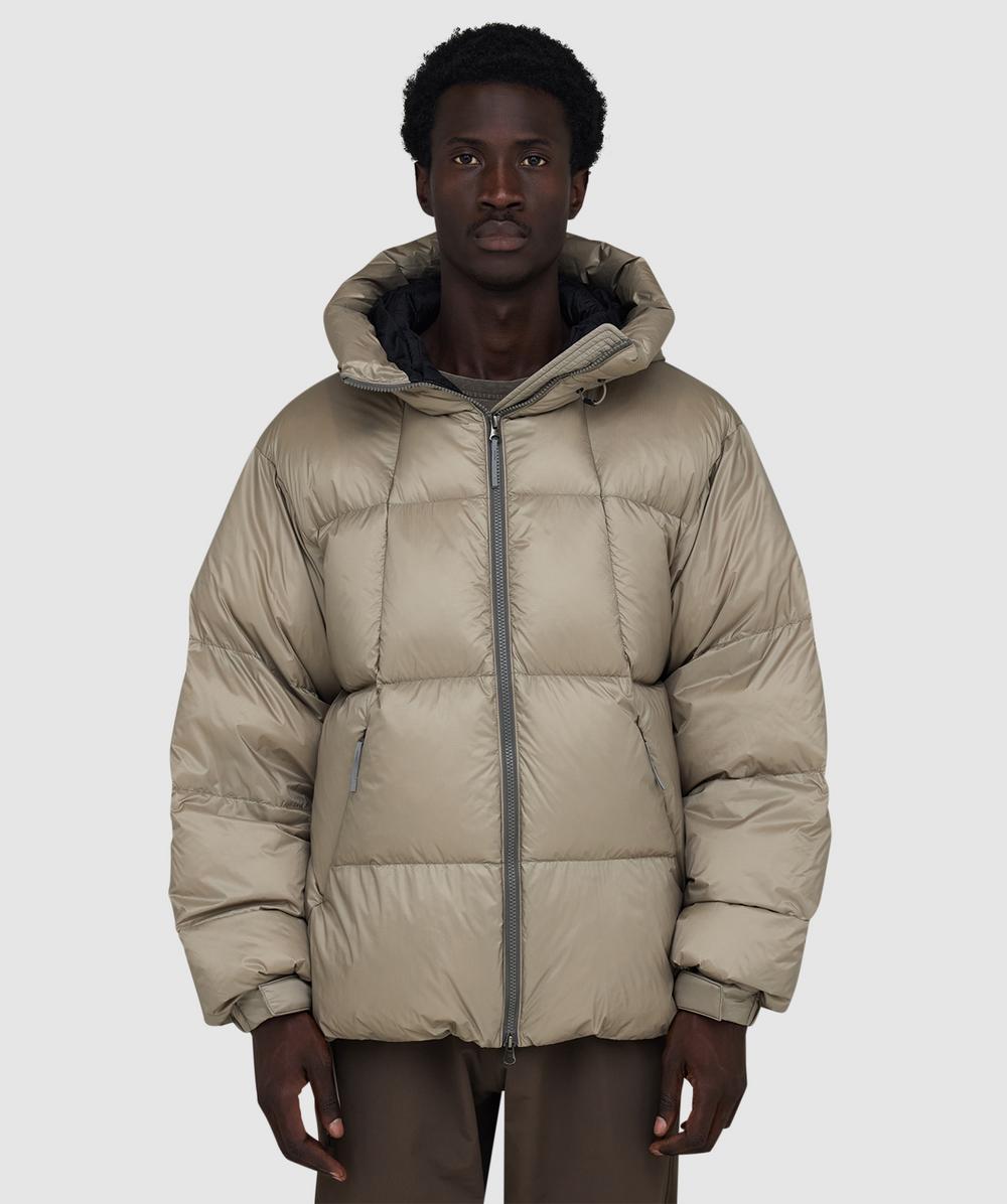 Goldwin Crystalite Down Parka Jacket In Neutral