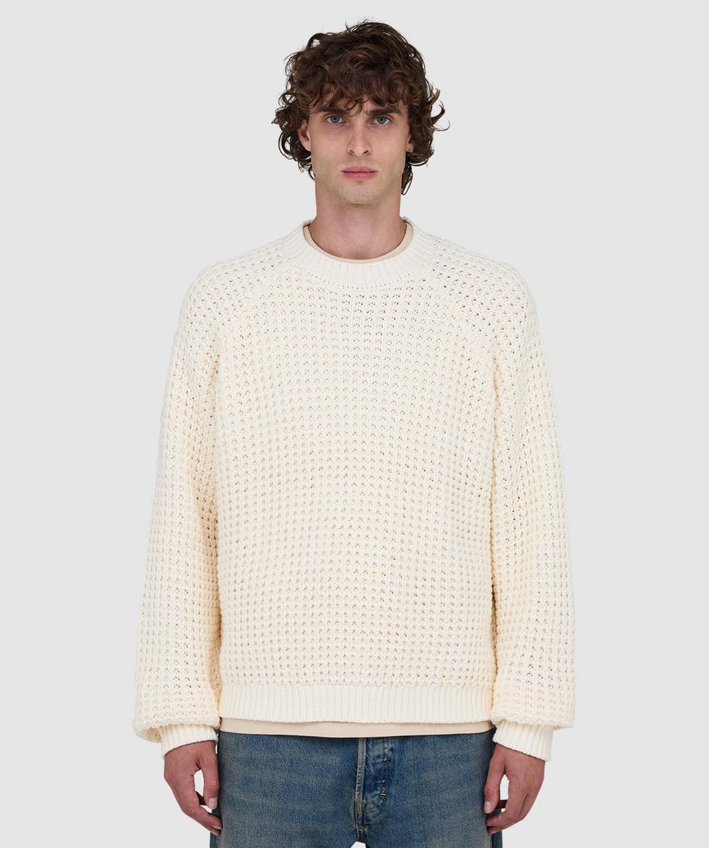 Aboutblank About:blank Moss Stitch Sweater In Beige