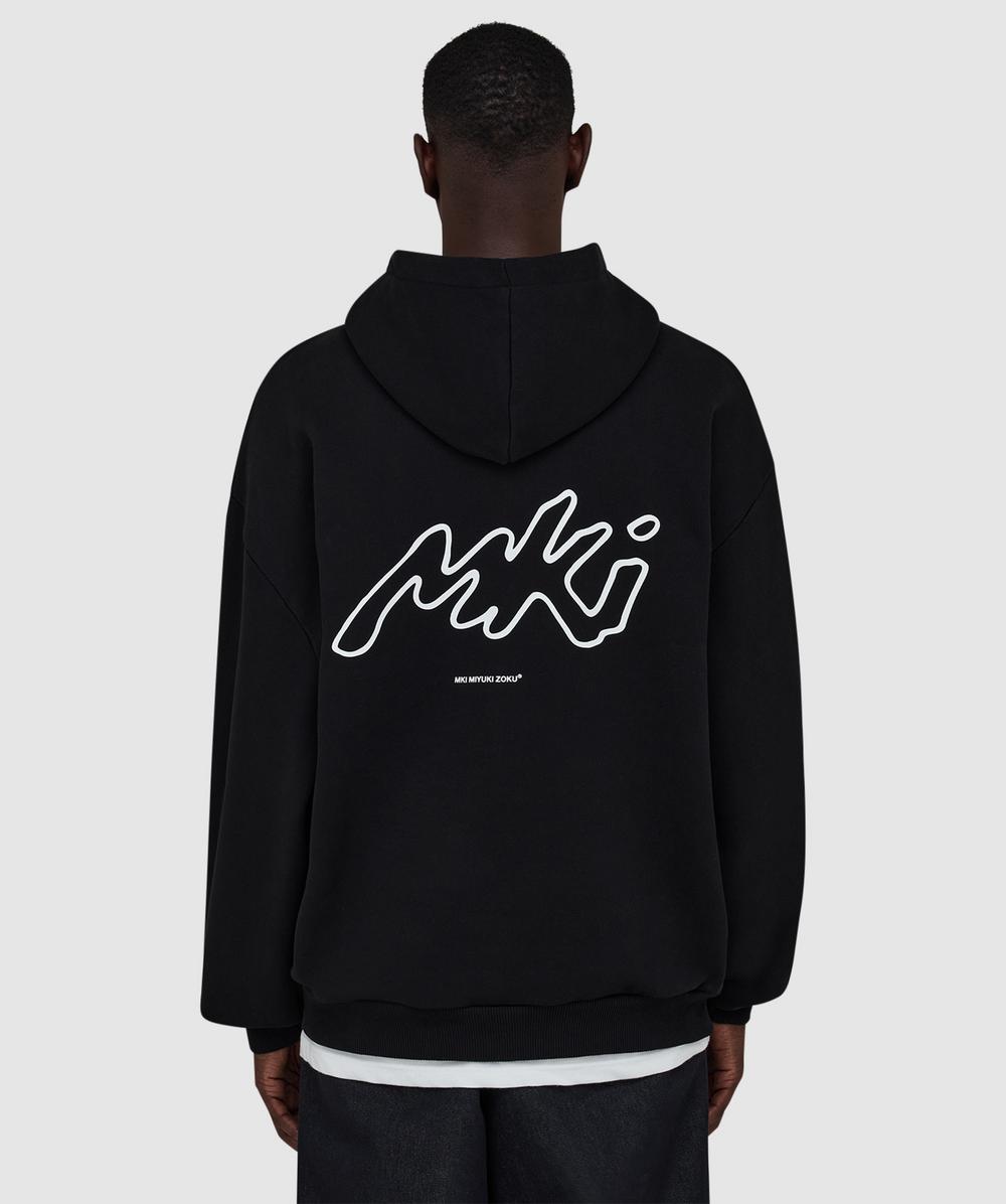 みきおだ　mio m/o パーカー　ペイント　ブラック　YouTuber MKI MIYUKI ZOKU Ink line hoodie | BLACK | SEVENSTORE