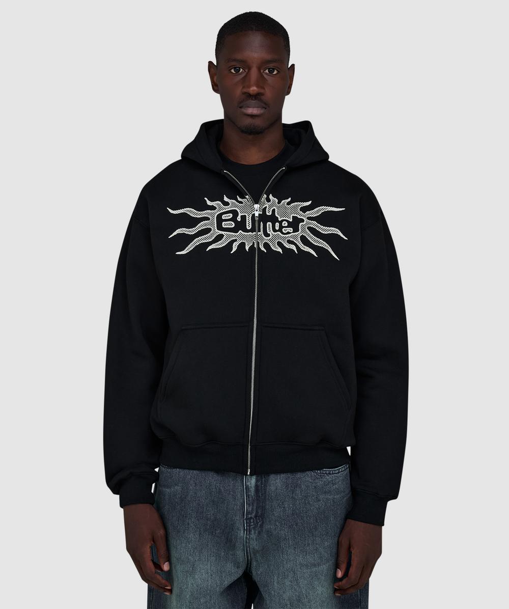 Butter Goods Solar Zip Thru Hoodie In Black