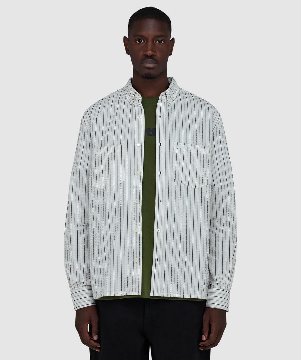 Butter Goods Seersucker Shirt In White