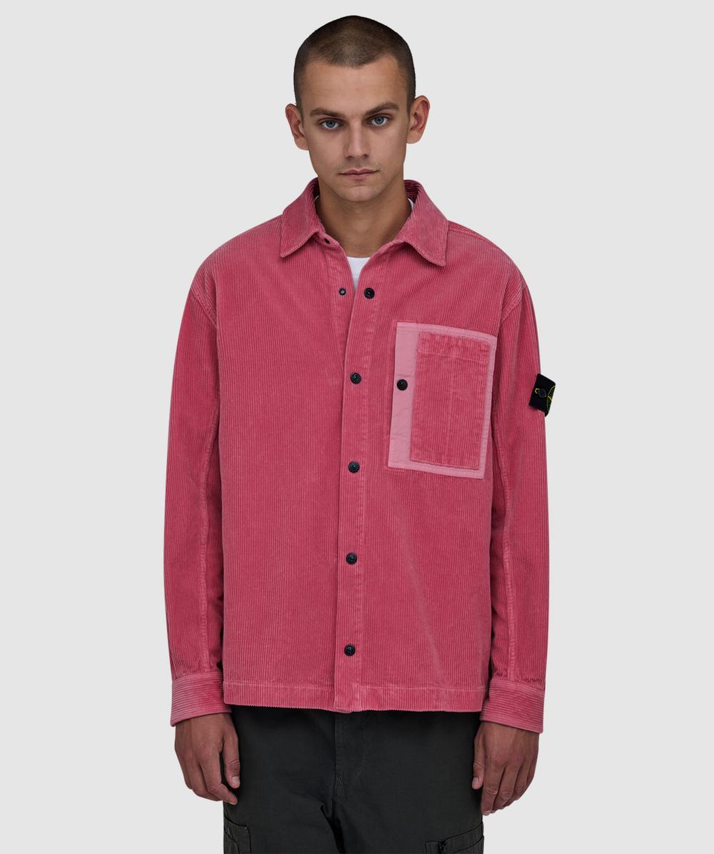 Stone Island Men's Pink Organic Cotton Corduroy 800 Shirt ( - L) - Size L