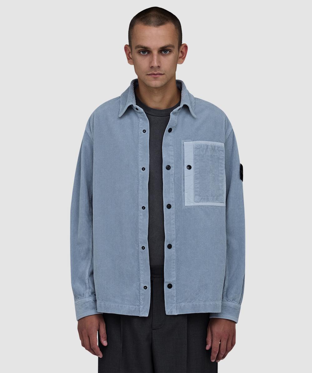 Stone Island Men's Grey Organic Cotton Corduroy 800 Shirt ( - M) - Size M