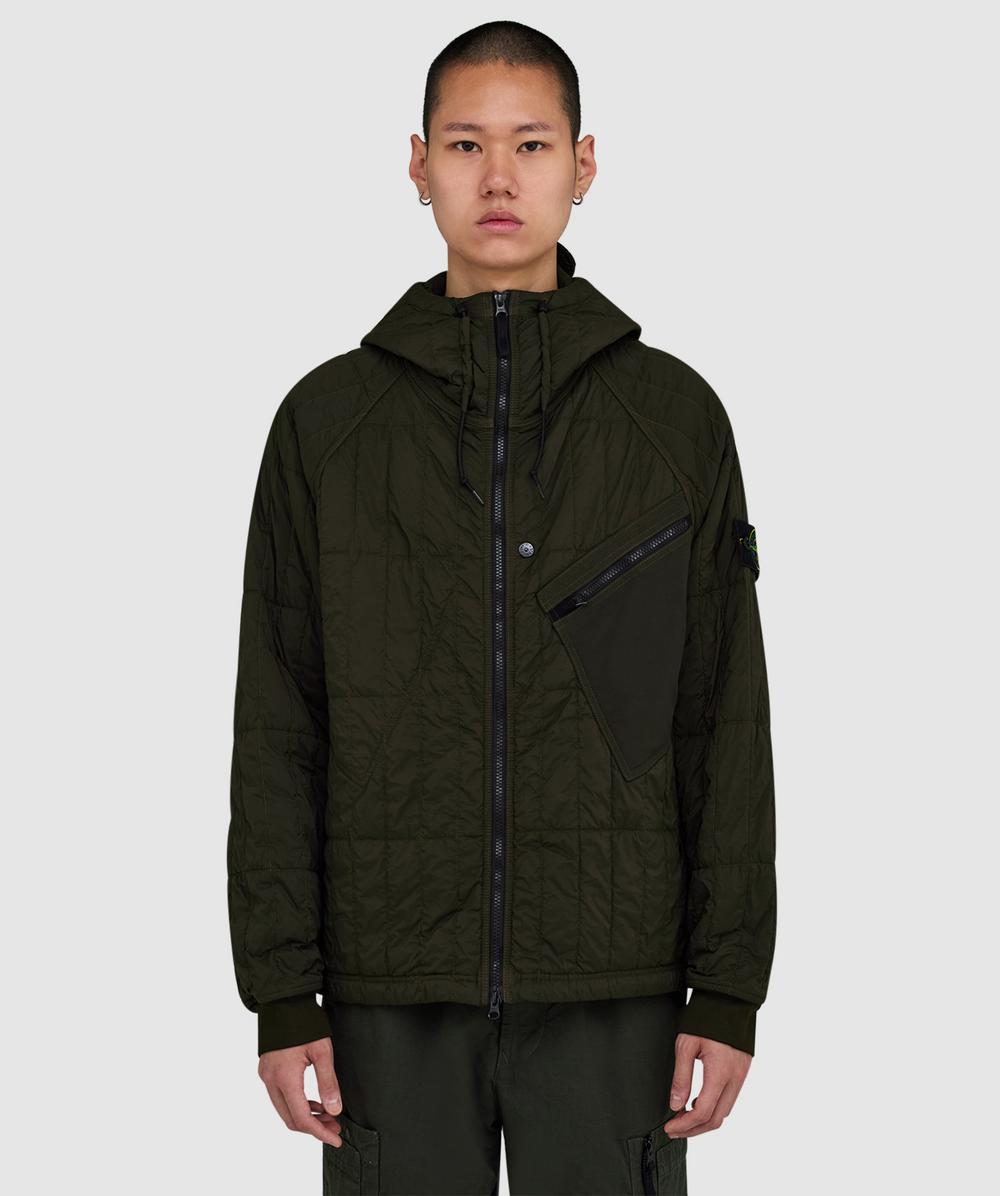 Stone Island Ultralight Nylon Quilted-Tc Hooded Jacket - Male - Winter Jackets - Brown - M - Jackets - Image 4