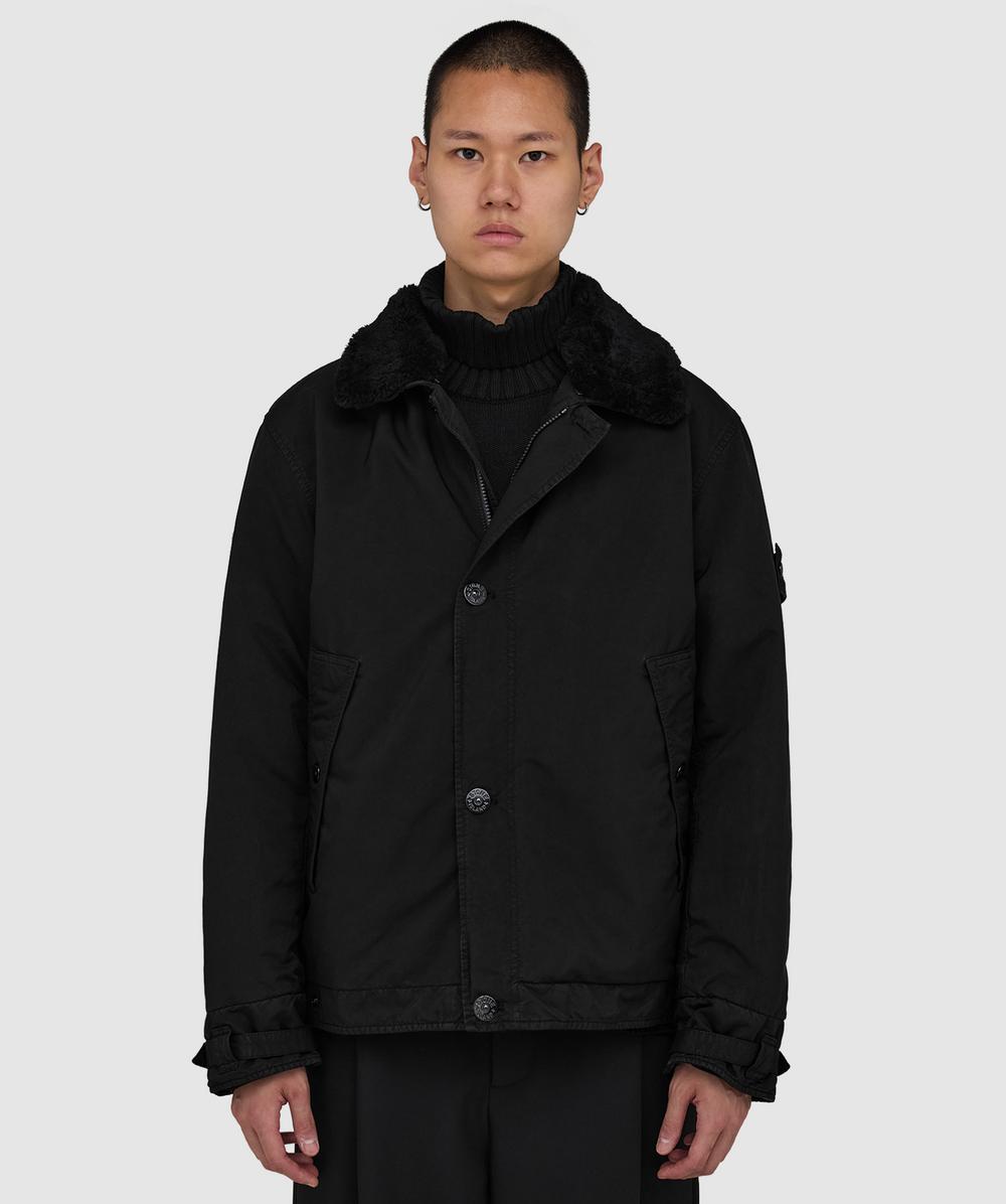Stone Island Ghost David-TC garment dyed jacket | BLACK | SEVENSTORE