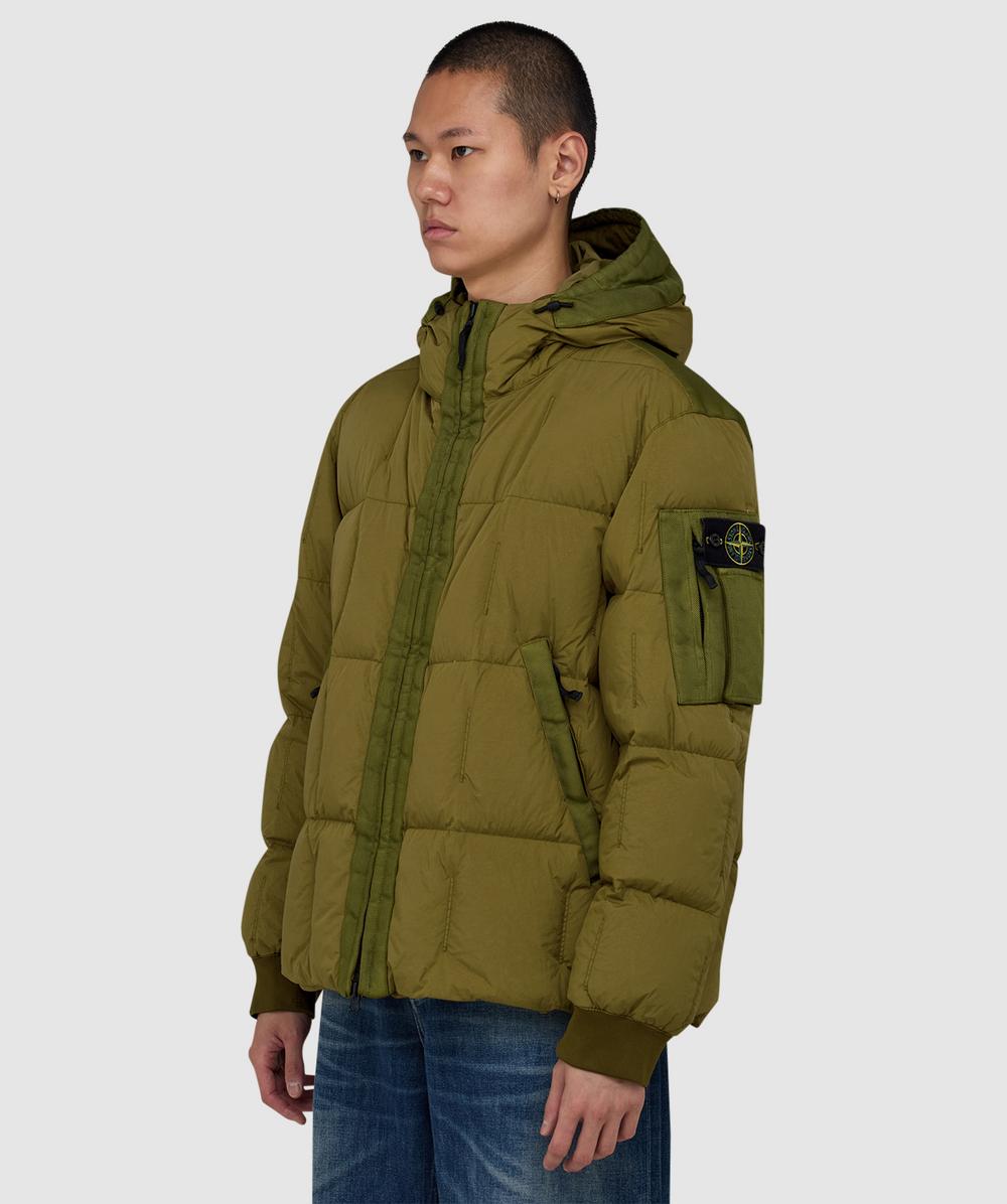 【STONE 】 GARMENT DYED CRINKLE REPS Stone Island Garment dyed crinkle reps NY hooded down jacket