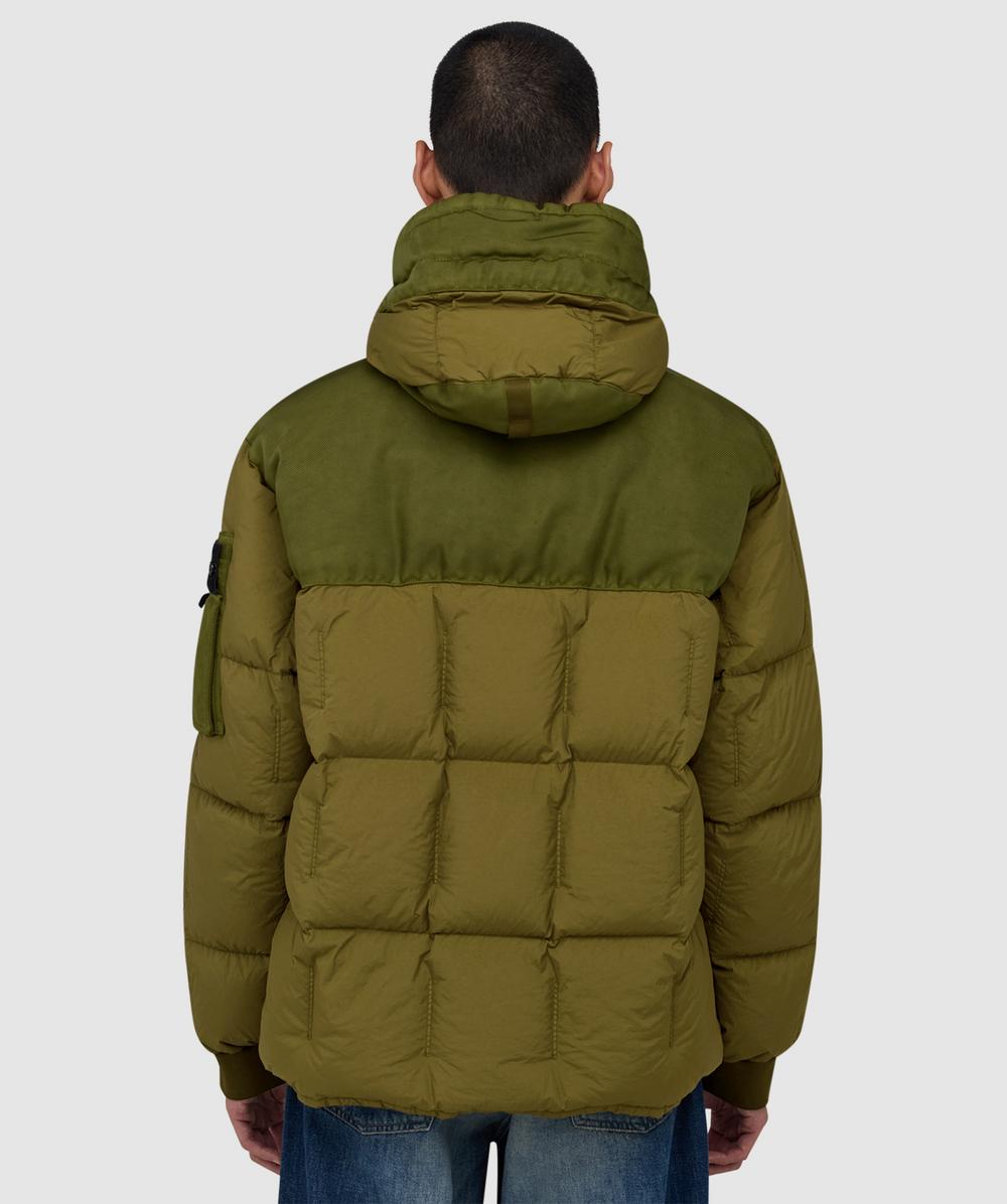 Stone Island Garment dyed crinkle reps NY hooded down jacket
