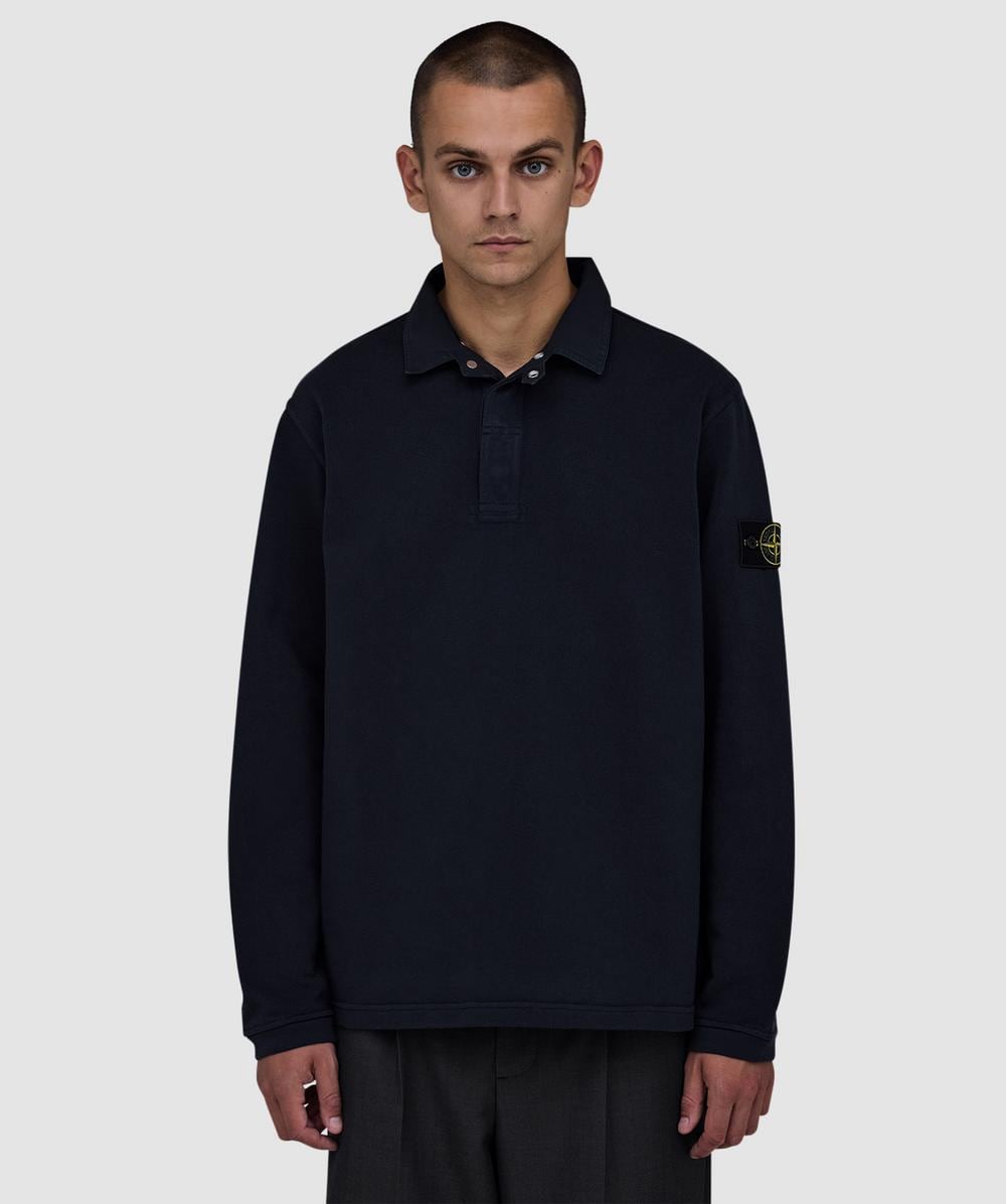Stone Island Men's Navy Heavy Cotton Jersey Polo Sweater ( - M) - Size M