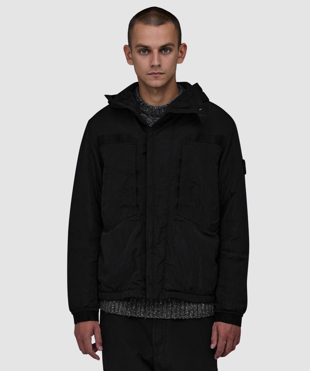 Stone Island Warp Rib Nylon-tc Jacket In Black