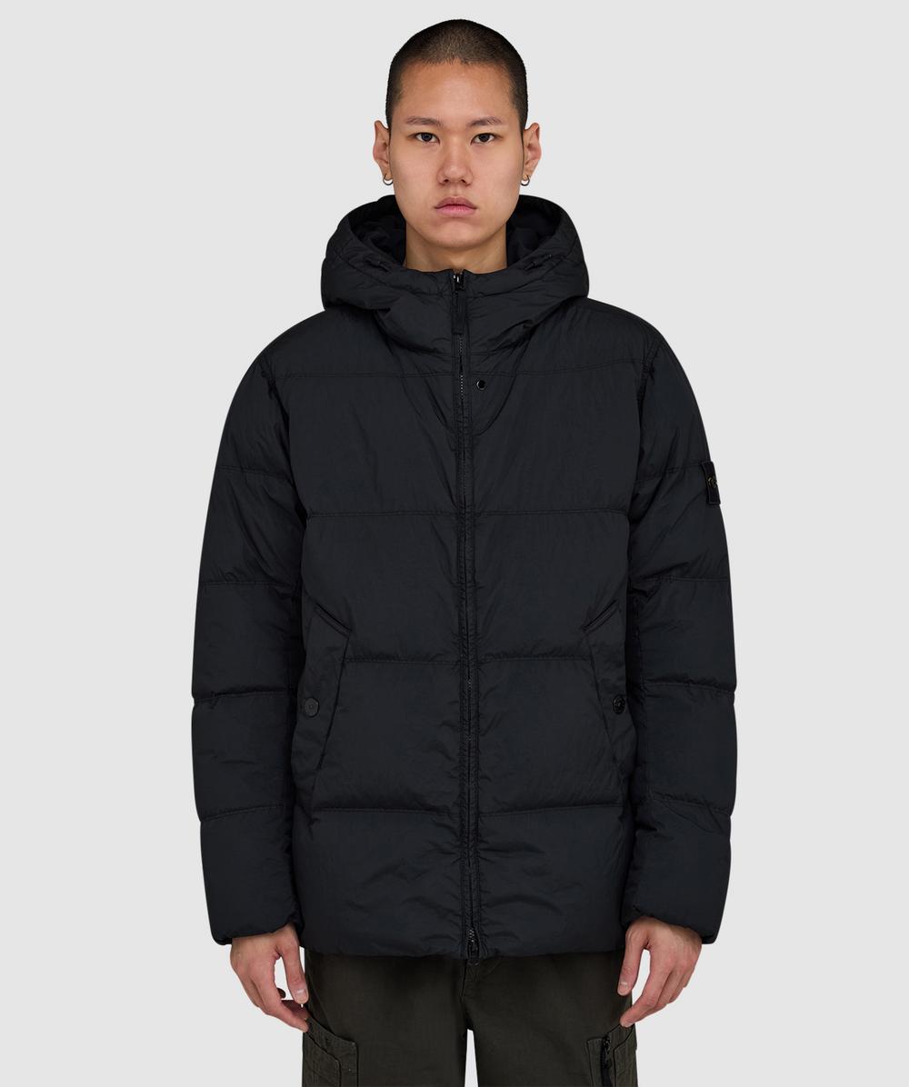 STONE ISLAND | Black Crinkle Reps NY hooded down jacket | Man | XL - Image 4
