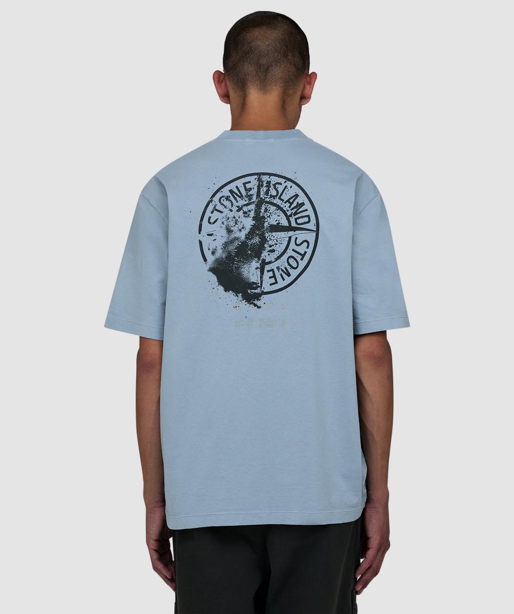Stone Island Men's Grey Desert Print T-Shirt (Light Blue - Xl) - Size Xl