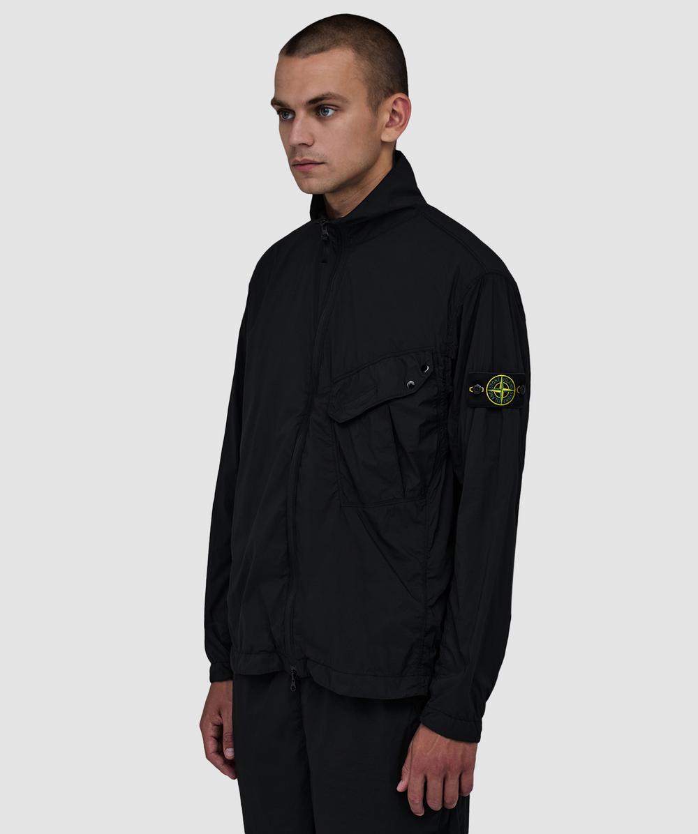 Stone Island Ultralight nylon stretch-TC overshirt | BLACK