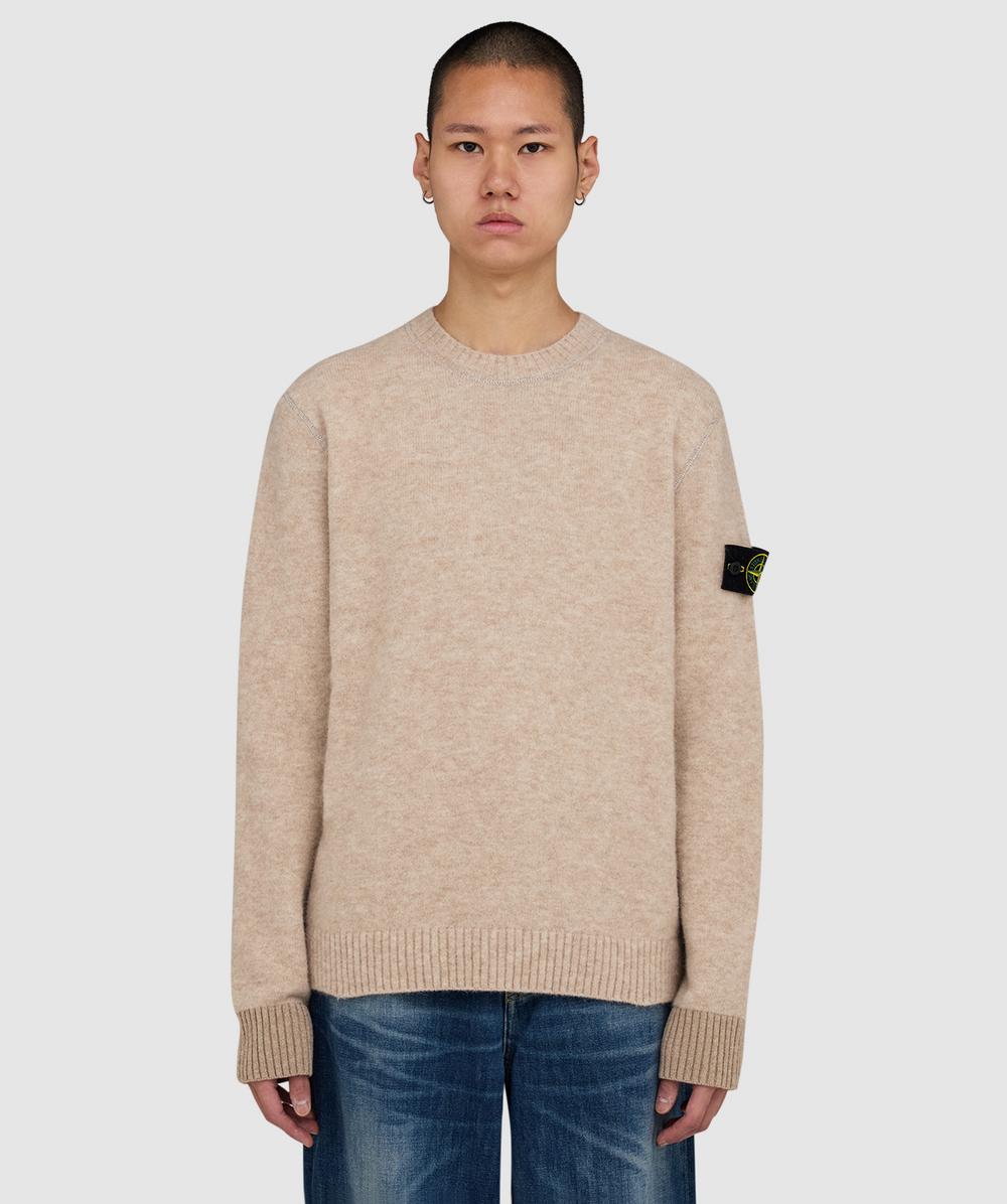 Stone Island , Round-Neck Knitwear, Male, Beige, Xl, Crewneck Jumper - Image 6