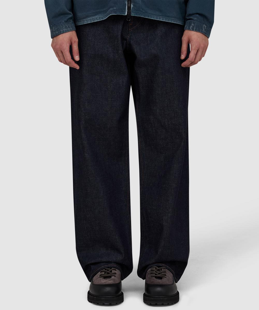 Stone Island Denim Research Indigo Denim-raw Loose Fit Jean In Blue