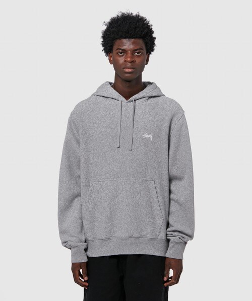 Stussy Stock Logo Hoodie Grey Sevenstore
