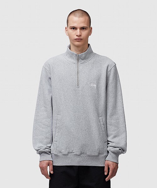 Download STUSSY QUARTER ZIP STUSSY FLEECE MOCK | Black | SEVENSTORE