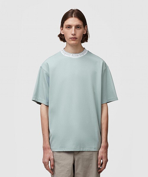 Acne Studios Extorr Logo Rib T Shirt Cold Grey Sevenstore