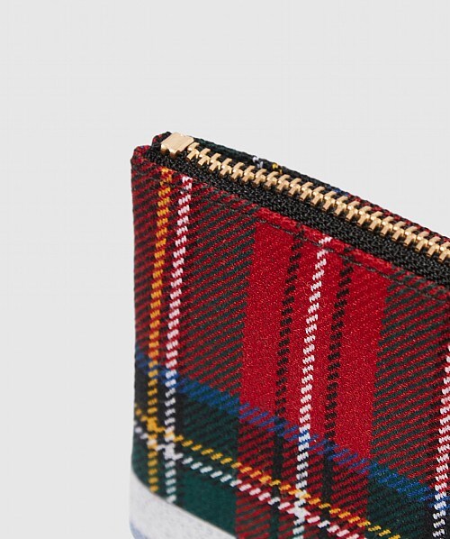 comme des garcons tartan patchwork wallet