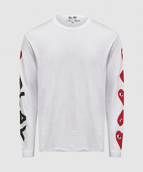 COMME DES GARÇONS MULTI HEART GRAPHIC LONG SLEEVE T-SHIRT