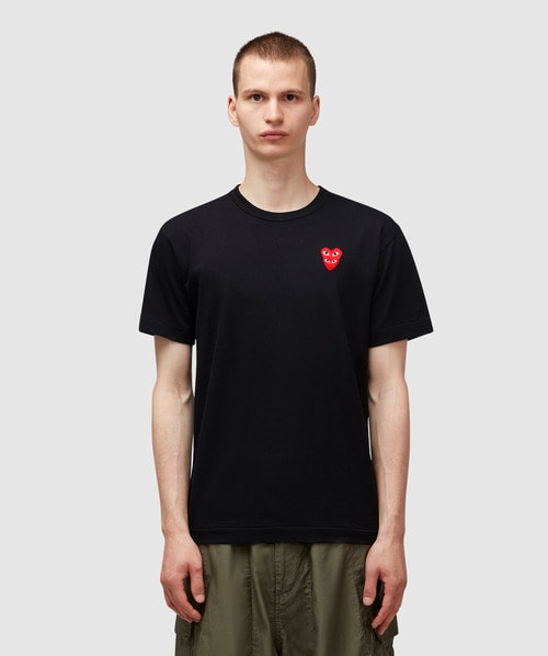 COMME DES GARÇONS OVERLAPPING HEART LOGO T-SHIRT