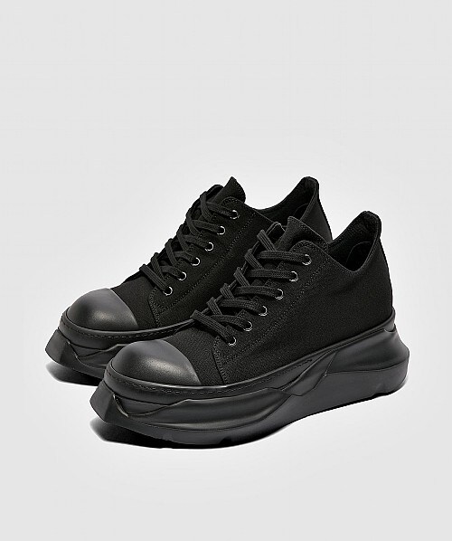 rick owens black jumbo lace low sneakers