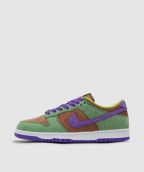 Nike Dunk Low Sneaker In Veneer/deep Purple-autumn Green