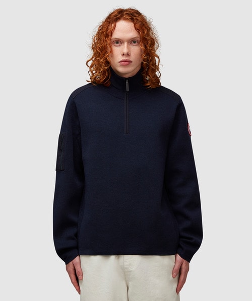 Shop Canada Goose Stormont Quarter Zip Sweatshirt In Navy