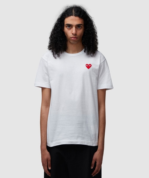 Shop Comme Des Garçons Play Small Chest Logo T-shirt In White