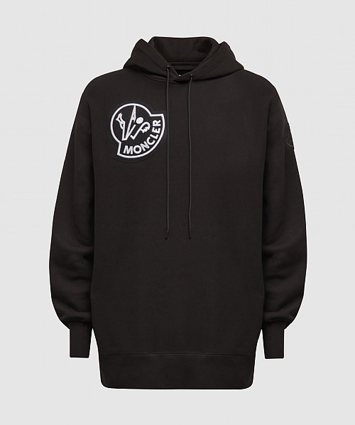 Moncler Genius 1952 Large Logo Hoodie In Black | ModeSens